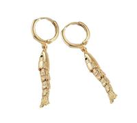 Boucles d'oreilles pendantes artistiques en forme de poisson conçues pour les femmes qui apprécient les accents marins et veulent de la personnalité