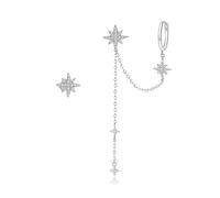 Boucles D'oreilles Pendantes Asymétriques En Argent Sterling 925 Avec Zircones Cubiques Transparents, Bijoux Pour Femmes, Cadeau D'anniversaire