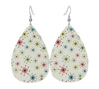 Boucles d'oreilles pendantes Atomic Stars rétro pour femme, boucles d'oreilles artistiques en forme d'étoile, bijoux contemporains pour fêtes et sociaux