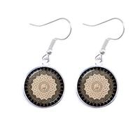 Boucles d'oreilles pendantes avec cabochon en verre de 16 mm avec cabochon en verre « I Am A Muslim And I Love Allah » - Bijou religieux islamique pour femmes et filles