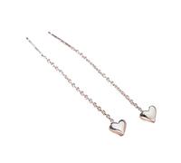 Boucles d'oreilles pendantes avec cœur long avec pompon couleur argent doré 2022 boucles d'oreilles pendantes avec bijoux de mariage pour fêtes de mode pour filles pour femmes Lovely And Attractive