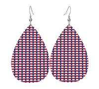 Boucles d'oreilles pendantes avec motif drapeau du Texas - Élégantes - Pour femme - Pour la Saint-Valentin et les festivals