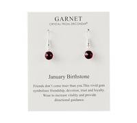 Boucles d'oreilles pendantes avec pierre de naissance de janvier créées avec des cristaux de grenat Zircondia®