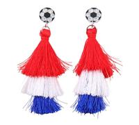 Boucles d'oreilles pendantes avec pompon - Pour femmes et filles - Pour l'extérieur, les voyages, les fêtes, les anniversaires, les stades