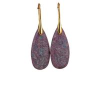 Boucles d'oreilles pendantes bleues for femmes avec pendentif pierre empereur - Design élégant en forme de goutte(Purplesandgoldhook)
