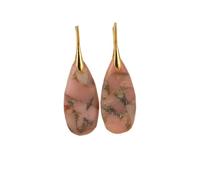 Boucles d'oreilles pendantes bleues for femmes avec pendentif pierre empereur - Design élégant en forme de goutte(Pinkaobaosilverpinkgoldhook)