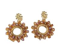 Boucles D'Oreilles Pendantes Bohèmes En Perles Marron pour Femme, Grandes Boucles D'Oreilles Bohèmes Chics Faites À La Main, Idéales pour Les Vacances et Les Festivals.
