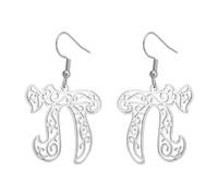 Boucles d'oreilles pendantes Chai pour femmes Boucles d'oreilles étoile de David Boucles d'oreilles lettres hébraïques Boucles d'oreilles Chai Token Nom juif Bijoux religieux judaïques (chai silver 4)
