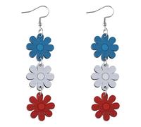 Boucles d'oreilles pendantes colorées en forme de tournesol pour femmes et filles avec perles, taille unique, Bois, Pas de gemme
