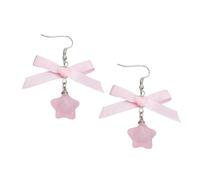 Boucles d'oreilles pendantes confortables en acrylique avec nœud papillon et étoile pour femme - Accessoire de mode pour ajouter du charme à votre tenue de mode, taille unique, Comme décrit, Comme