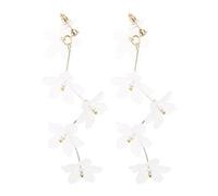 Boucles d'oreilles pendantes coréennes en acrylique avec pétales de cristal doux pour femme Brincos fête de mariage bijoux fille