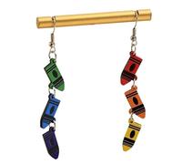 Boucles d'oreilles pendantes crayon coloré, motif dessin animé, pompon arc-en-ciel, bijoux fantaisie