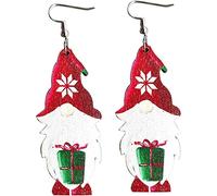 Boucles d'oreilles Pendantes de Noël Colorées Mignon Père Noël Fleurs Arbre de Née