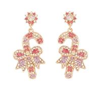 Boucles d'oreilles pendantes de Noël en forme de canne à sucre faites à la main - Arc-en-ciel coloré - Pour femme - Pour Noël, Nouvel An, festival d'hiver, Medium, Zinc, Pas de gemme
