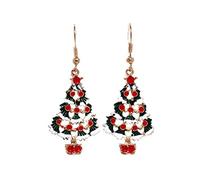 Boucles d'oreilles pendantes de Noël pour femme - Boucles d'oreilles pendantes en forme de sapin de Noël hypoallergéniques - Boucles d'oreilles colorées - Accessoires de Noël fantaisie pour maman