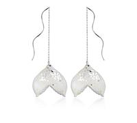 Boucles d'oreilles pendantes délicates en forme de queue de sirène pour femmes et filles en argent sterling 925 avec paillettes acryliques en forme de queue de poisson, Métal, Nouveau
