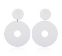 Boucles d'oreilles pendantes des années 70 pour femme en acrylique blanc, tenues des années 70, bijoux simples rétro des années 70, Acrylique, Pas de gemme