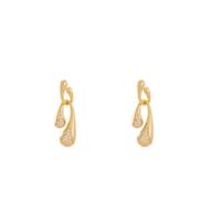 Boucles d'oreilles pendantes double couche en alliage de zircone cubique | Alliage galvanisé, or, longue suspension, bijoux de vigne de fleurs