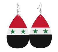 Boucles d'oreilles pendantes double face avec drapeau de la République arabe syrienne - Accessoires - Boucles d'oreilles pendantes pour femme - Toutes les occasions
