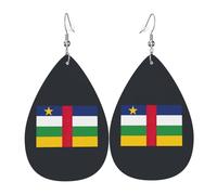 Boucles d'oreilles pendantes double face avec motif drapeau de l'Afrique centrale, accessoires, boucles d'oreilles pendantes pour femmes toutes les occasions