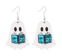 Boucles d'oreilles pendantes double face en bois léger | Boucles d'oreilles pendantes fantômes pour filles, femmes, filles, sœurs, mères, fêtes, vacances, maison, occasions spéciales