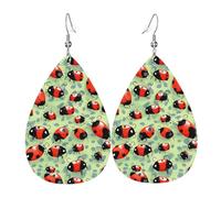 Boucles d'oreilles pendantes double face motif coccinelles pour femme toutes les occasions