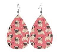 Boucles d'oreilles pendantes drôles en forme de larme de carlin pour femme - Bijoux tendance pour festival - Accessoire à porter au quotidien