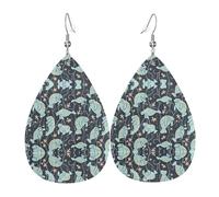 Boucles d'oreilles pendantes drôles en similicuir avec motif dauphin, One