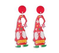 Boucles d'oreilles pendantes drôles Père Noël bonhomme de neige en acrylique de Noël Bijoux de fête Bijoux créatifs goutte de dessin animé goutte unique, taille unique, Comme décrit, Comme décrit.