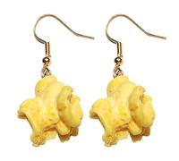 Boucles d'oreilles pendantes drôles pour femme avec crochet - Caramel - Boucles d'oreilles à clip - Jolies boucles d'oreilles en perles, taille unique, Résine, Pas de gemme