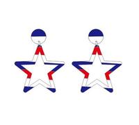 Boucles d'oreilles pendantes élégantes en acrylique hypoallergénique en forme de cœur rayé - Bijoux faits à la main - Boucles d'oreilles légères pour oreilles sensibles, taille unique, Comme décrit