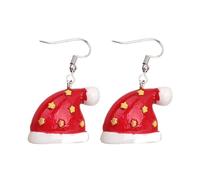 Boucles d'oreilles pendantes élégantes en forme de goutte de sapin de Noël - Bonhomme de neige/chapeau de Père Noël/cercle, taille unique, comme décrit