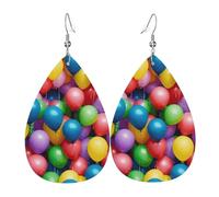 Boucles d'oreilles pendantes élégantes en forme de larme avec ballons colorés Bleu ciel