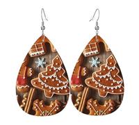 Boucles d'oreilles pendantes élégantes en forme de larme en forme de biscuits en pain d'épices pour femme