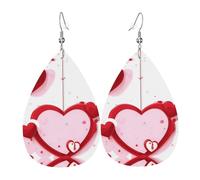 Boucles d'oreilles pendantes élégantes en forme de petit cœur rouge en forme de larme pour femme, boucles d'oreilles légères en cuir, design polyvalent au quotidien