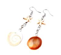 Boucles d'oreilles pendantes élégantes en forme d'étoile de mer conque pour les vacances à la plage et les fêtes, accessoires sur le thème de la mer, accessoires de ton bleu, taille unique, Comme