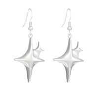 Boucles d'oreilles pendantes élégantes en métal avec pendentif étoile / cœur / croix - Bijoux unisexes tendance et élégants - Accessoires d'oreille tendance et élégants, taille unique, Comme décrit