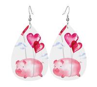 Boucles d'oreilles pendantes élégantes et drôles pour femme - Bijoux légers en cuir en forme de larme, parfaits pour les fêtes de mode, taille unique, Cuir