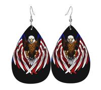 Boucles d'oreilles pendantes élégantes et légères en cuir avec motif aigle patriotique des États-Unis, pour femmes et filles, taille unique, cuir, sans pierre précieuse