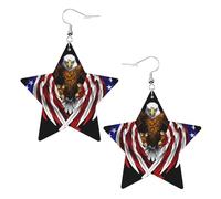 Boucles d'oreilles pendantes élégantes et légères en cuir avec motif aigle patriotique des États-Unis pour femmes et filles, taille unique, cuir, sans pierre précieuse