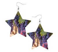 Boucles d'oreilles pendantes élégantes et légères en cuir avec motif de raisin du désert pour femmes et filles, taille unique, cuir, sans pierre précieuse