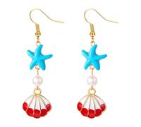 Boucles d'oreilles pendantes élégantes sur le thème de l'océanique - Bijoux nautiques portables en alliage - Pour tous les jours - Élégantes boucles d'oreilles en alliage - Cadeaux tendance, taille