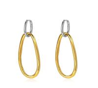 Boucles d'oreilles pendantes en acier inoxydable avec motifs géométriques irréguliers et étanches pour femme, Acier inoxydable, Pas de gemme