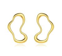 Boucles d'oreilles pendantes en acier inoxydable avec motifs géométriques irréguliers et étanches pour femme, Acier inoxydable, Pas de gemme