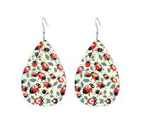 Boucles d'oreilles pendantes en acrylique en forme de goutte - Motif coccinelles - Légères et tendance, One Size, Acrylique, Pas de gemme