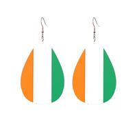 Boucles d'oreilles pendantes en acrylique en forme de goutte Motif drapeau de la Côte d'Ivoire, One Size, Acrylique, Pas de gemme