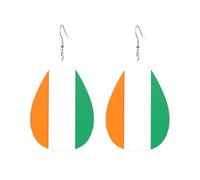 Boucles d'oreilles pendantes en acrylique en forme de goutte Motif drapeau de la Côte d'Ivoire, One Size, Acrylique, Pas de gemme