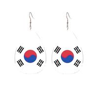 Boucles d'oreilles pendantes en acrylique en forme de goutte Motif drapeau de la République de Corée, One Size, Acrylique, Pas de gemme