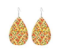 Boucles d'oreilles pendantes en acrylique en forme de goutte Motif géométrique, One Size, Acrylique, Pas de gemme