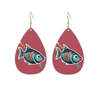Boucles d'oreilles pendantes en acrylique en forme de goutte - Poisson mignon avec un leurre - Légères et tendance, One Size, Acrylique, Pas de gemme